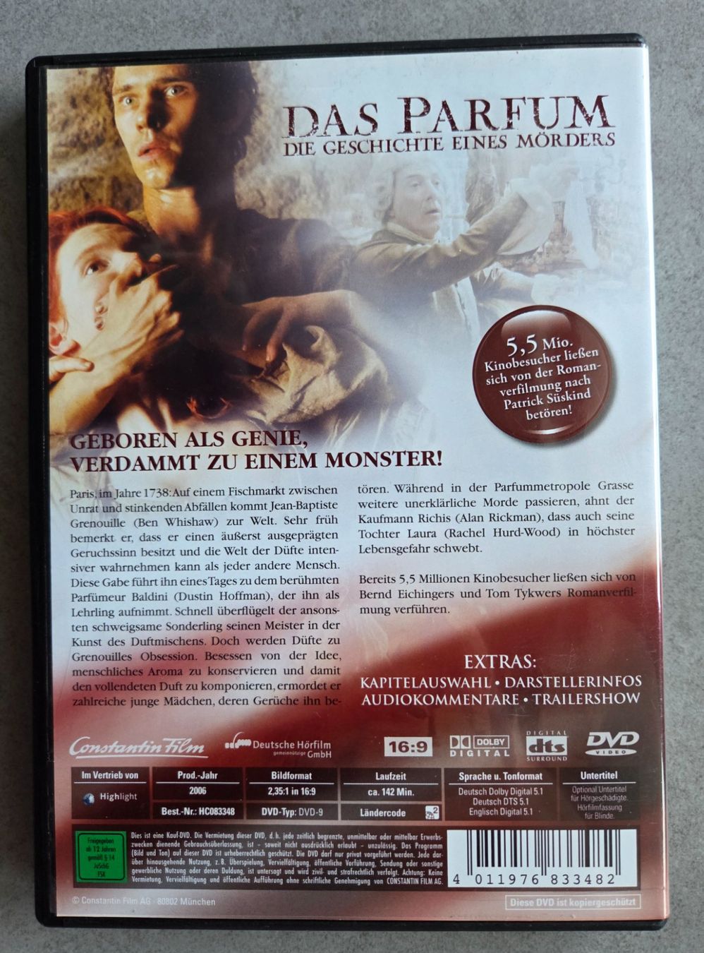 Tutti i DVDs: DVD: Das Parfum - Die Geschichte eines Mörders – Usato da Domat/Ems venduto da rof_j2rm 1