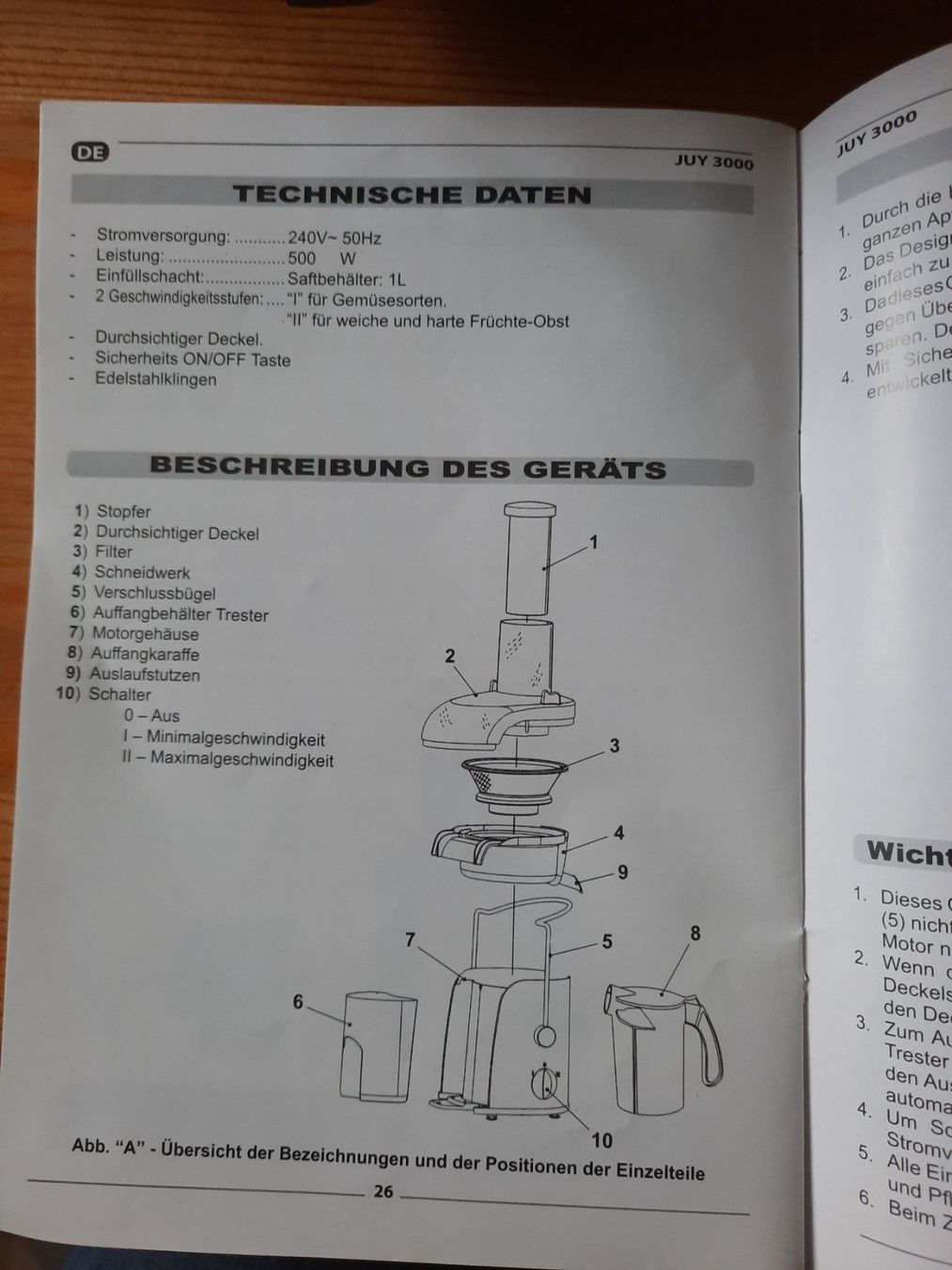 Ohmex Küchengeräte: Entsafter – Gebraucht aus Schönengrund von 270468 3