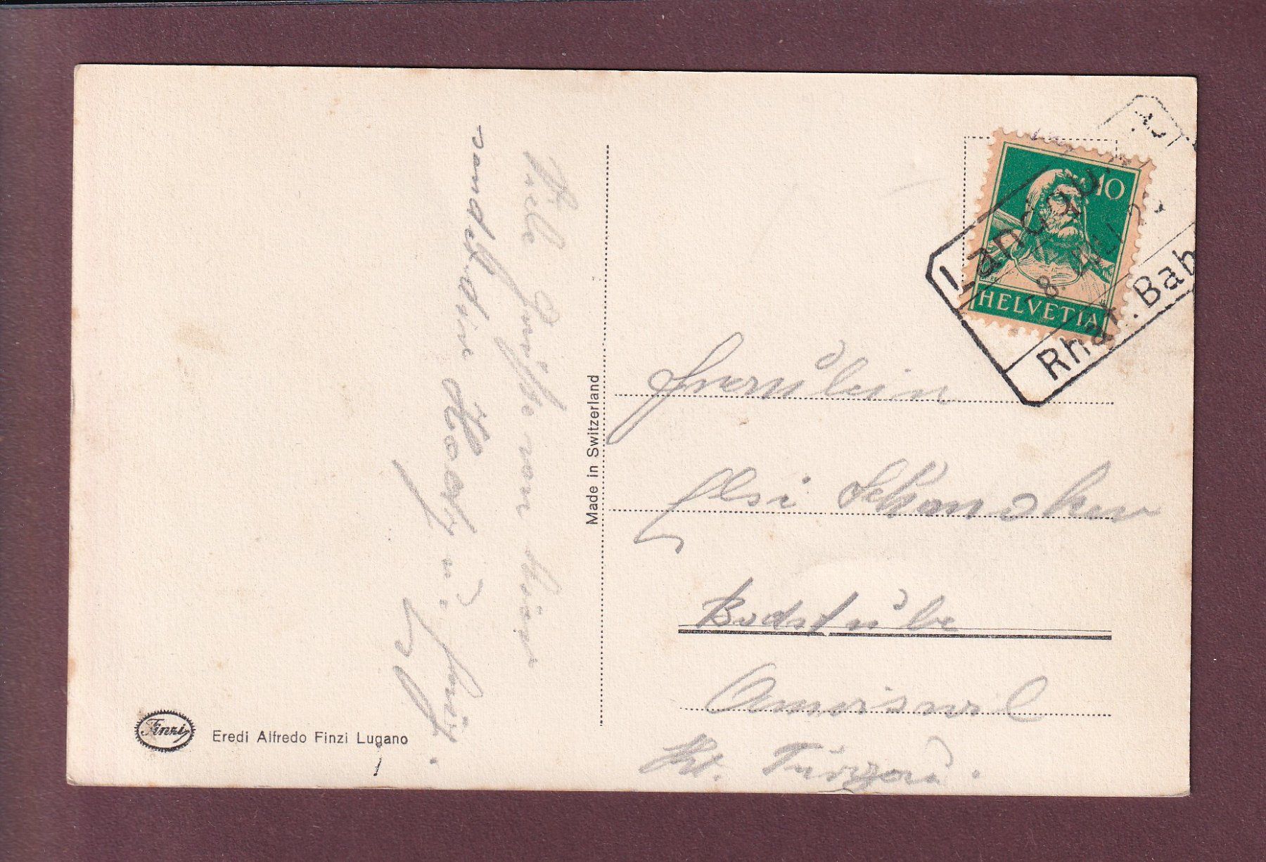 Cartoline postali: DAVOSER-SEE - 1928 Bahnstempel Landquart – Usato da Pully venduto da nicecards 1