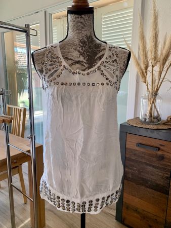 Débardeur Stradivarius coton blanc sequins T.M