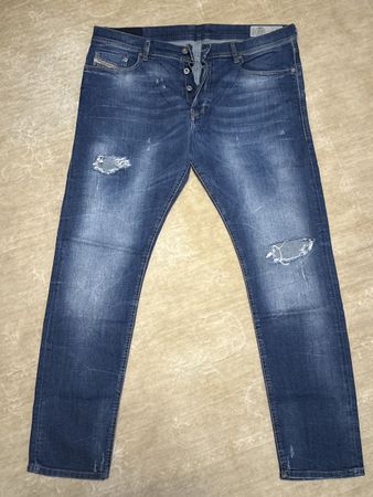 Jean Diesel Homme W36-L30 Bleu Foncé Troué Déchiré Vintage S