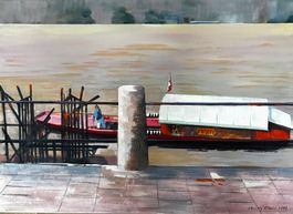 Acryl Bild - Münsterfähre Leu, Basel