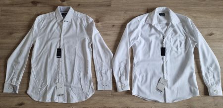 2x Herren Hemd langarm Grösse 39/40 Weiss Vögele - FABRIKNEU