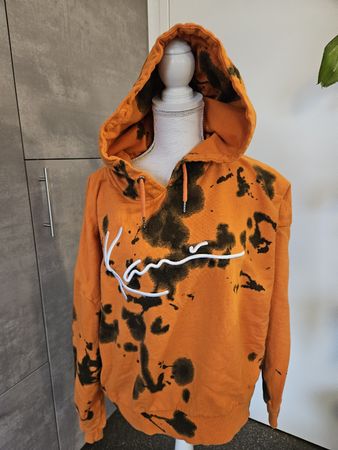 Karl Kani Kapuzenpullover orange schwarz Grösse M