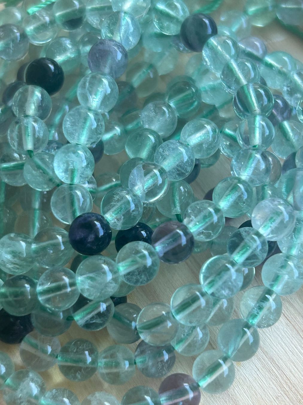 Minerali & Pietre curative: Strang echte Fluorit beads 6 mm – Nuovo e nell'imballaggio originale da Niederrohrdorf venduto da Ytobi 1