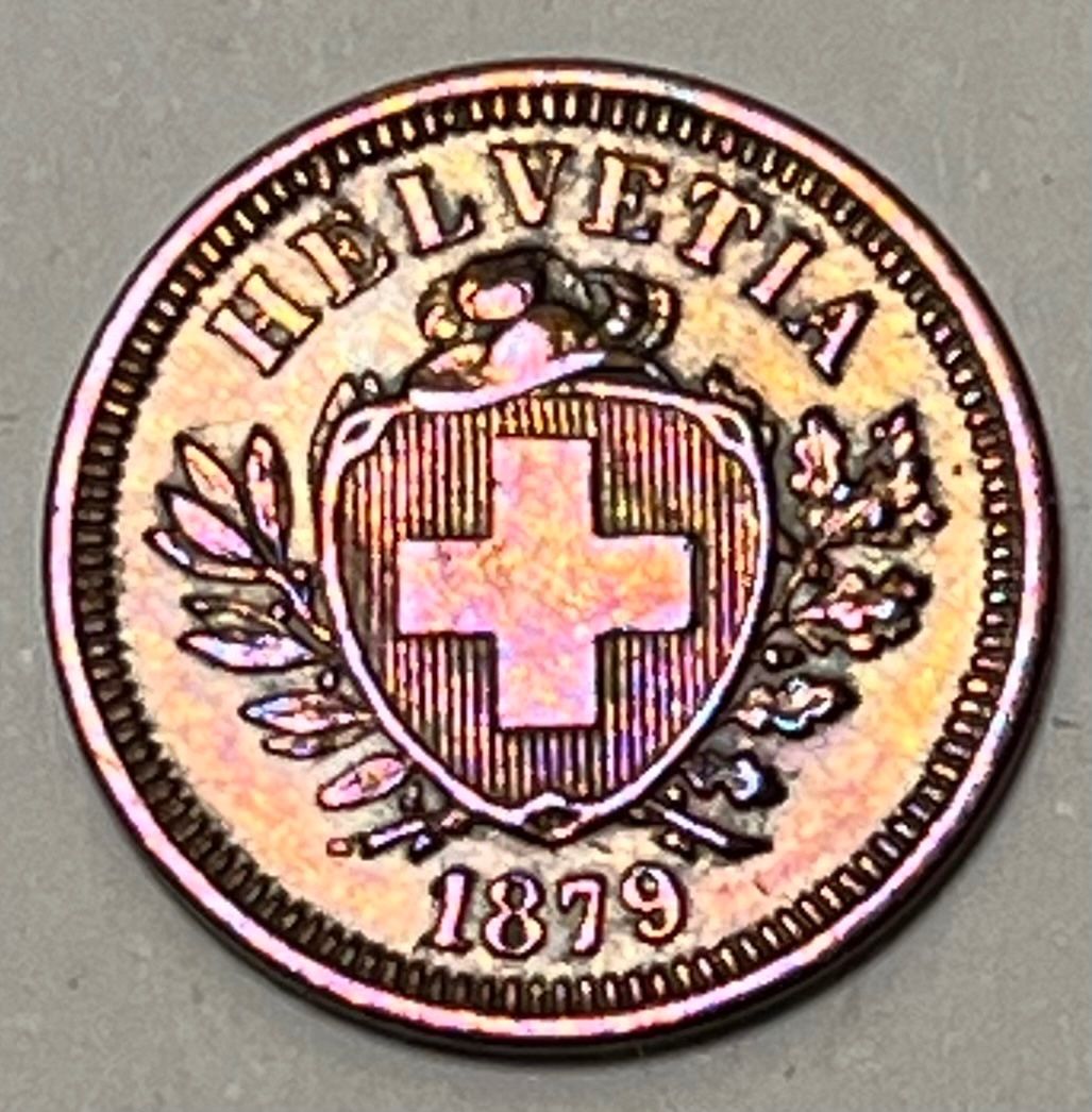 Tutti le monete: 1 Rappen - Schweiz - 1879 – Usato da Dietikon venduto da Numis8953
