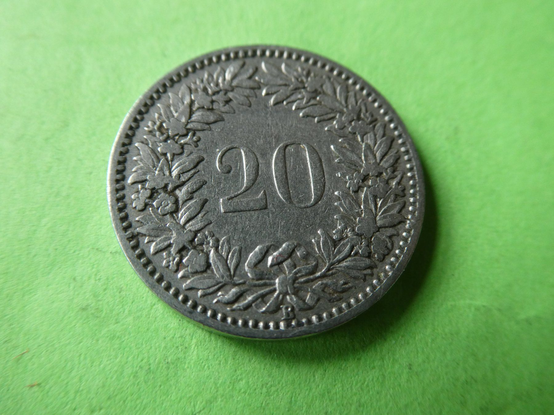 Alle Münzen: Schweiz 1881,  20 Rappen – Gebraucht aus Hinterforst von Rohusri 1