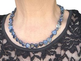 Unikat 💎 Sodalith und Lava Halskette, 925 Silber, neu