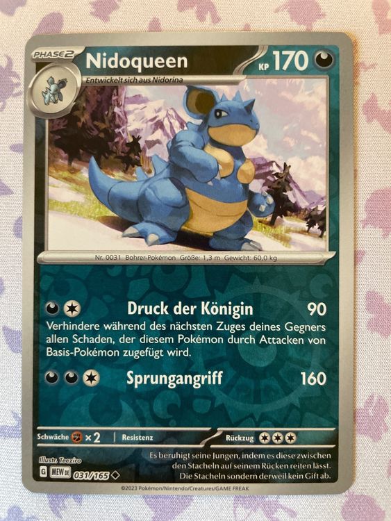 Nidoqueen 031 Reverse Pokémon 151 Carte EV3.5 Mew031