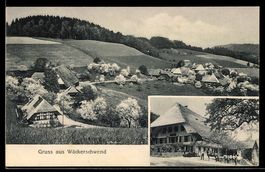 AK Wäckerschwend, Gasthaus, Blick über den Ort