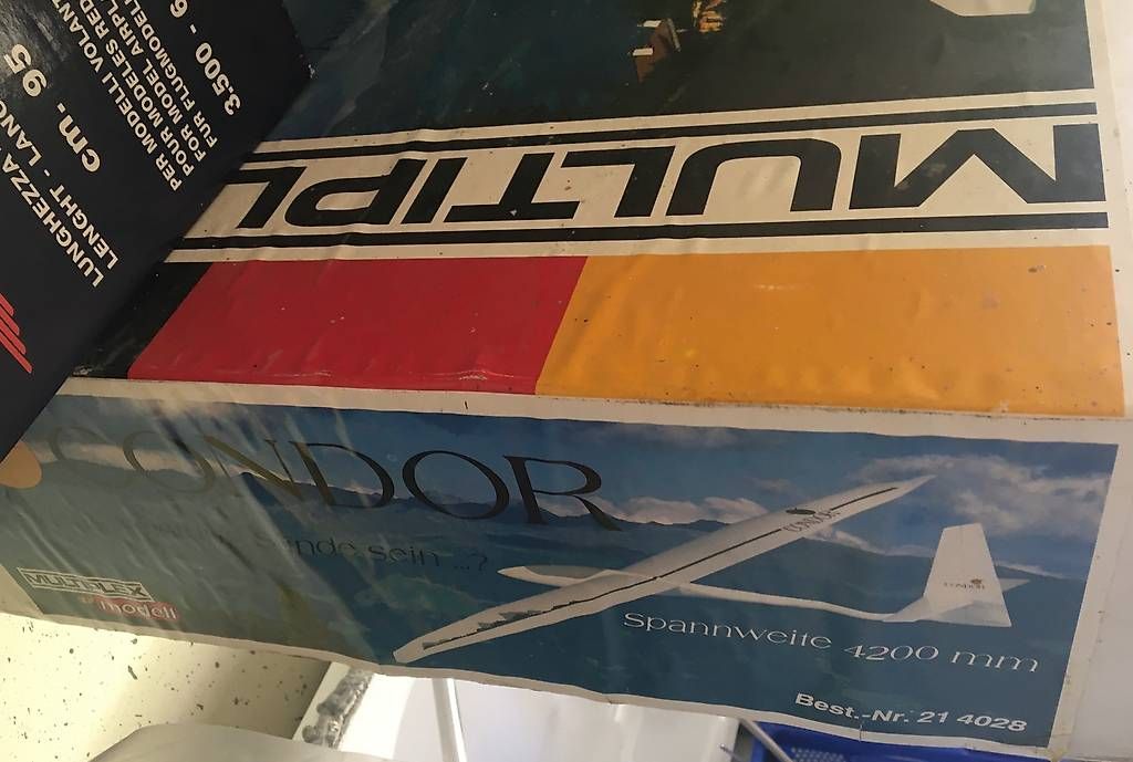 Modellismo RC: MULTIPLEX - Aliante CONDOR – Nuovo e nell'imballaggio originale da Prato Leventina venduto da HR312Mk1