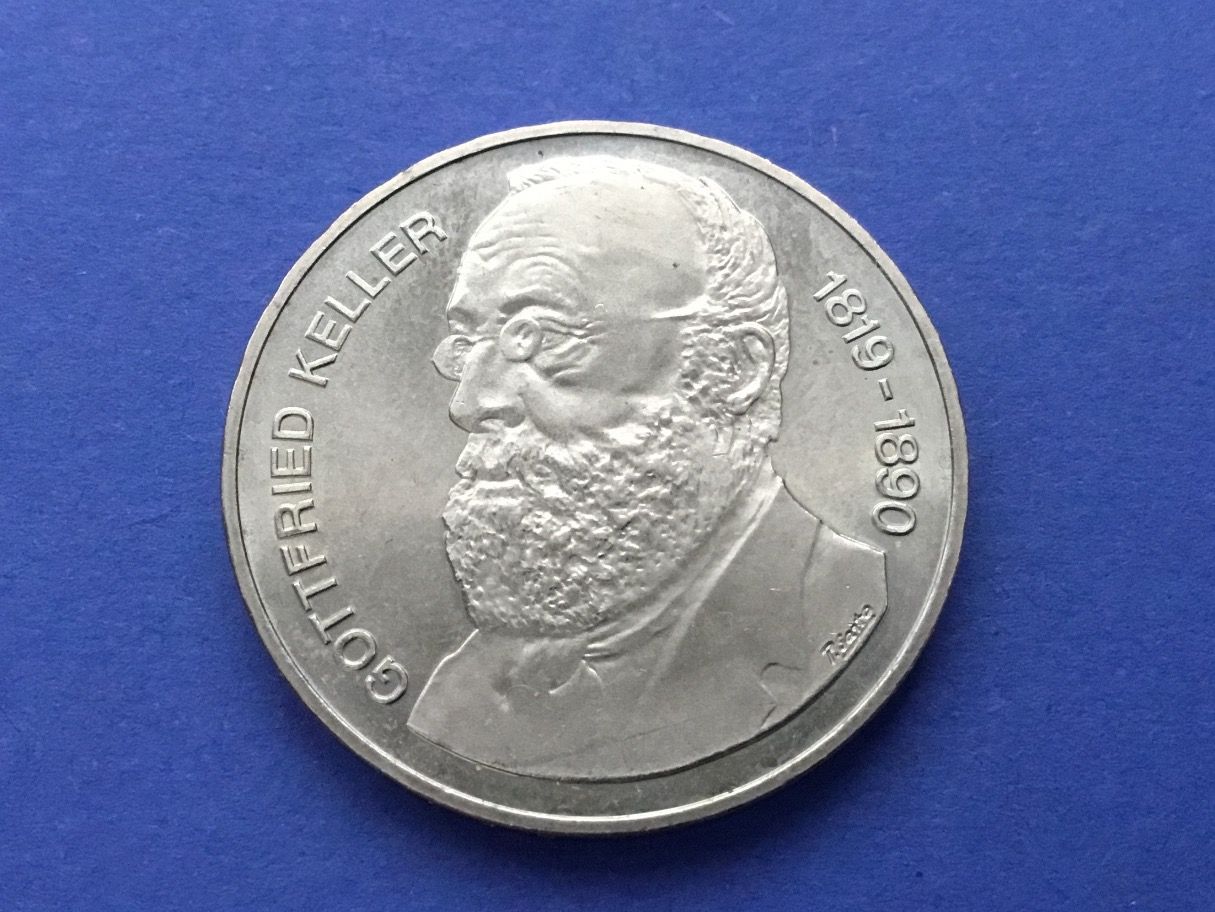 Alle Münzen: ** 5 Franken Gottfried Keller 1990 – Gebraucht aus St. Margrethen SG von alfapeugeot10 2