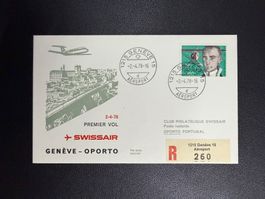 Swissair Erstflugbrief Genf - Porto 1978