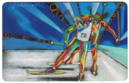 Ski Langlauf - volle Kunst Telefonkarte von Deutschland