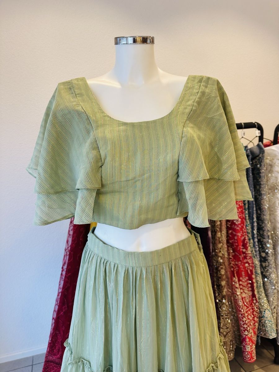 Vestiti: Lehenga-Set, Olivgrün, – Nuovo e nell'imballaggio originale da Burgdorf venduto da LittleNora 1