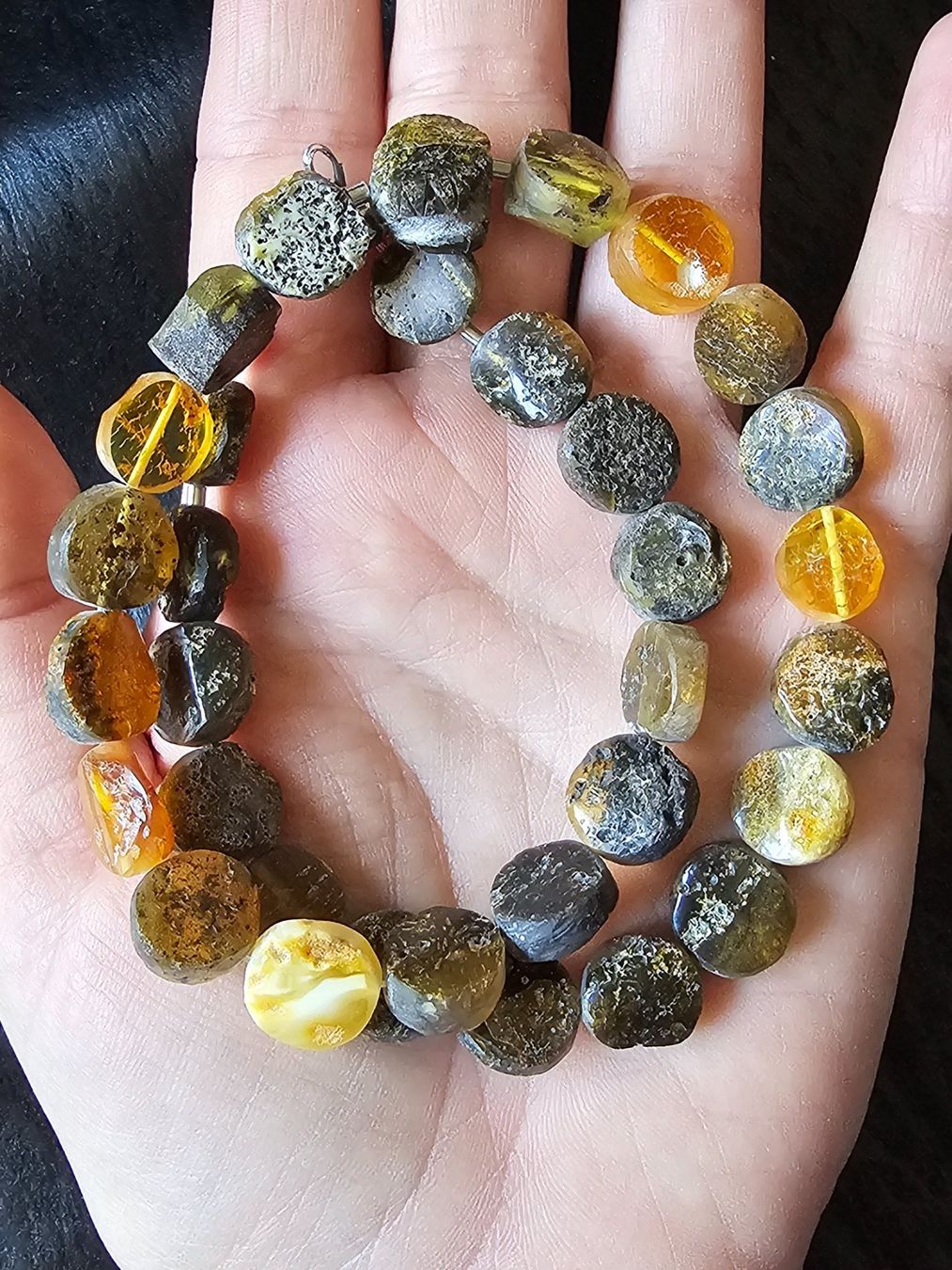 Catenine: 20g Bernsteinkette dunkle Scheiben - Handarbeit Talisman – Nuovo (secondo la descrizione) da Riedt b. Erlen venduto da Gottestraene 4