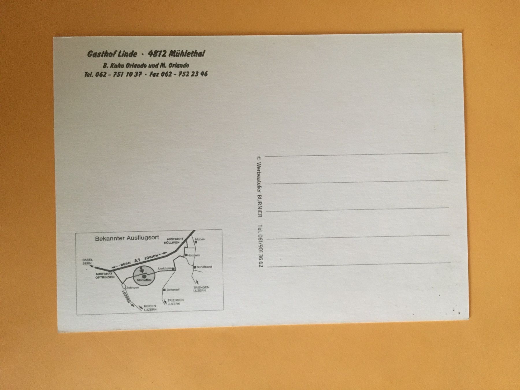 Cartoline postali: Mühlethal Aargau Gasthof Linde – Usato da Küttigen venduto da Melisch1000 1