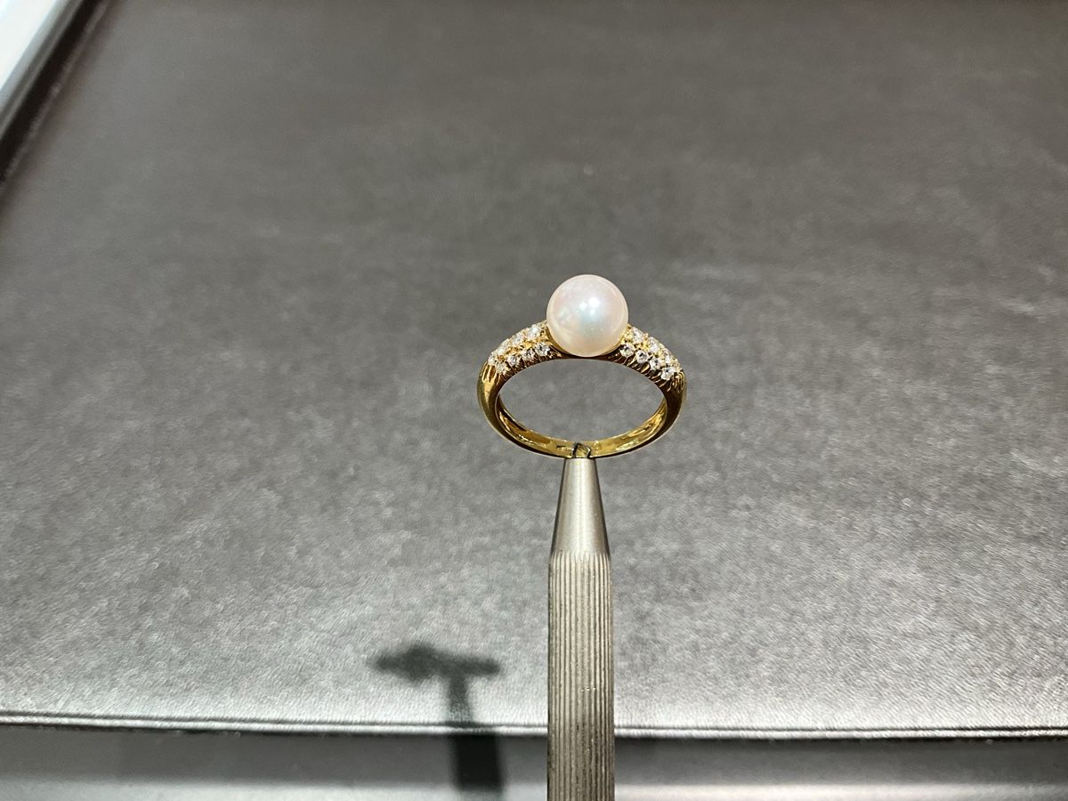 Ringe: Damenring 18k Perle Diamant – Gebraucht aus Schaffhausen von glamour-shop