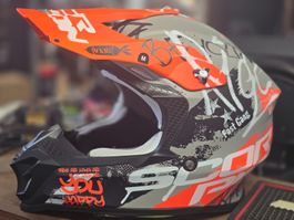 Casque Cross Scorpion VX-16 AIR ORATIO Matt Grey-Orange