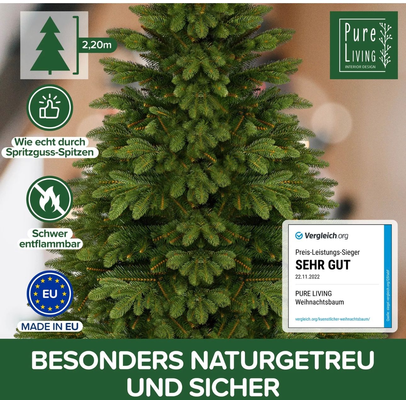 Alle Dekorationen: +deluxe  Weihnachtsbaum Christbaum Tannenbaum 220 cm – Neu und originalverpackt aus Amriswil von JaJa-Express 3