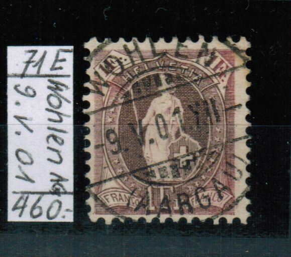 Tutti i francobolli: St.Helvetia Nr.71E - WOHLEN AG – Usato da Bern venduto da peri02