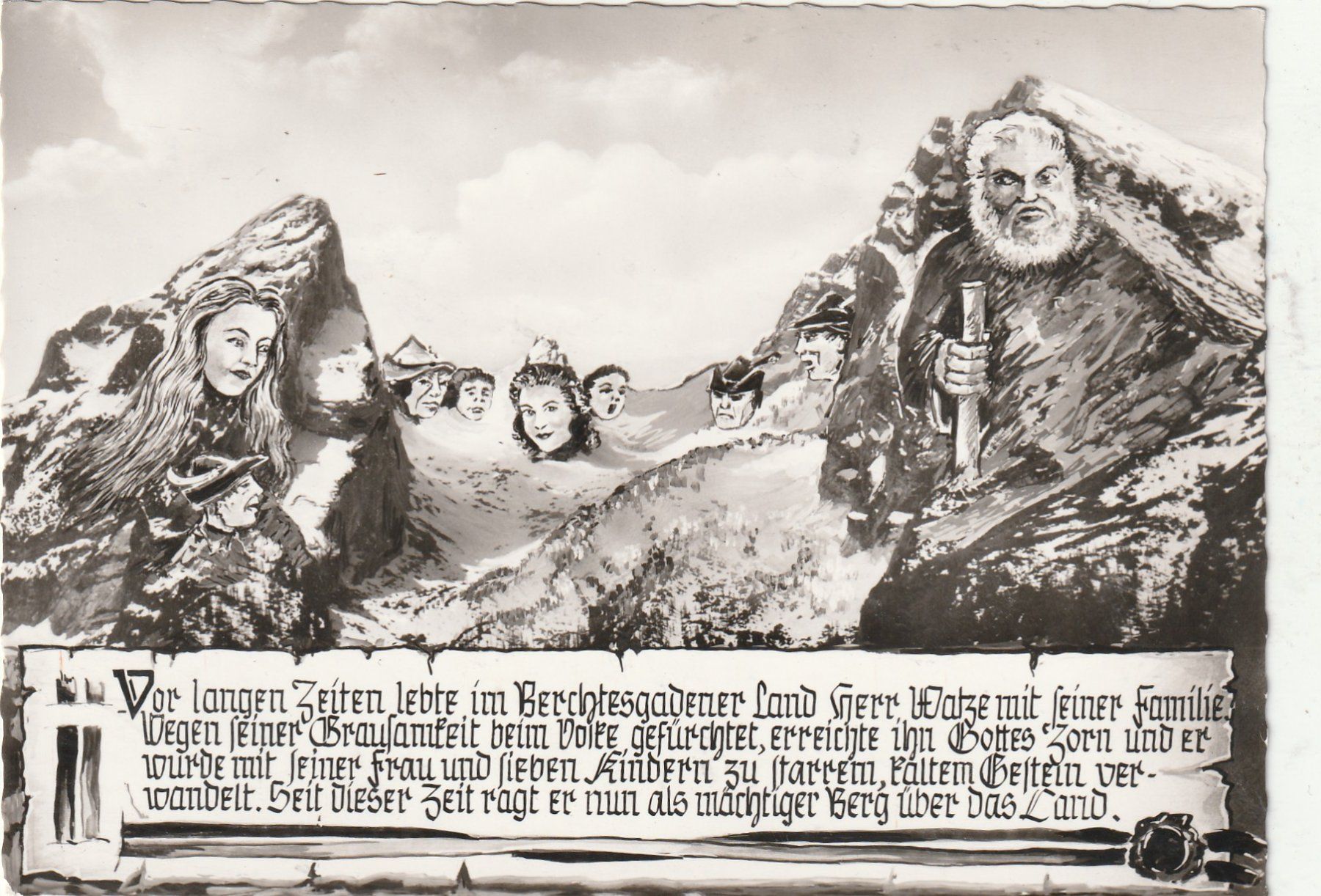 Cartoline postali: Berchtesgade. Die Watzmansage – Usato da Lumbrein venduto da made02