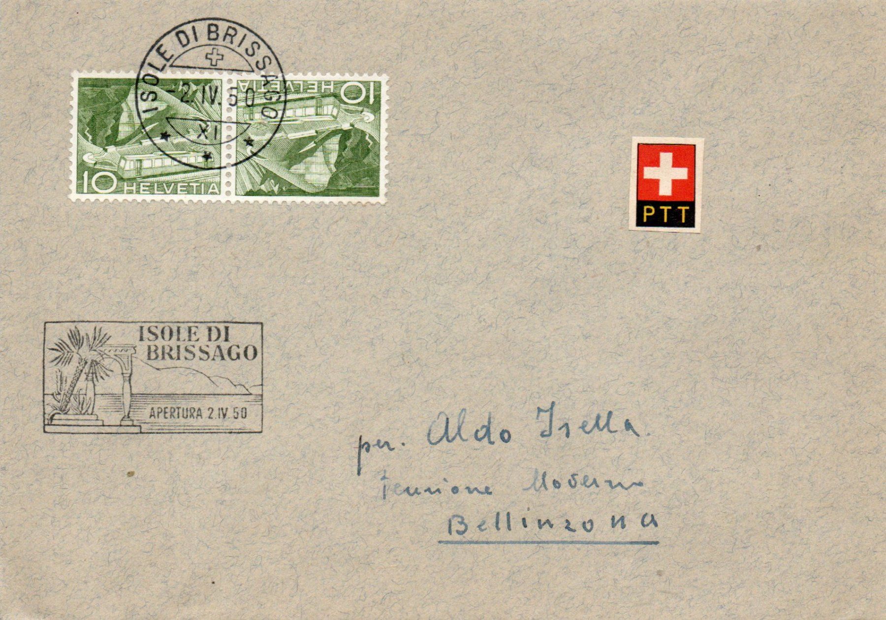 Alle Briefmarken: Isole di Brissago 2.IV.50 – Gebraucht aus Melano von pisonsdro
