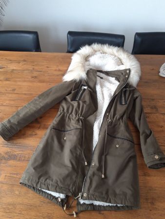 Parka olive weiss Jacke Kunstpelz Miss Selfridge Ska