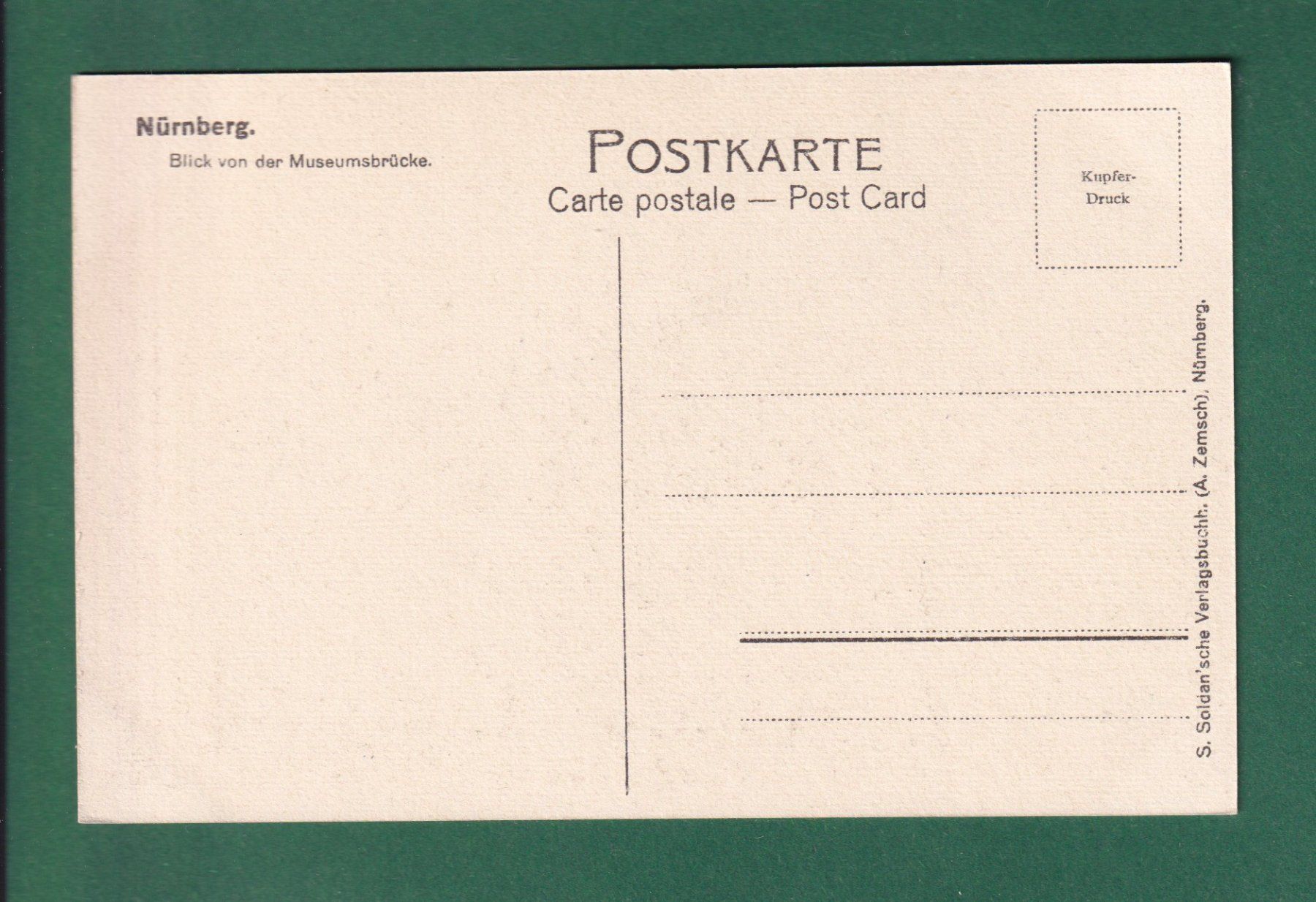 Ansichtskarten: NÜRNBERG - Blick von der Museumsbrücke – Gebraucht aus Pully von nicecards-shop 1