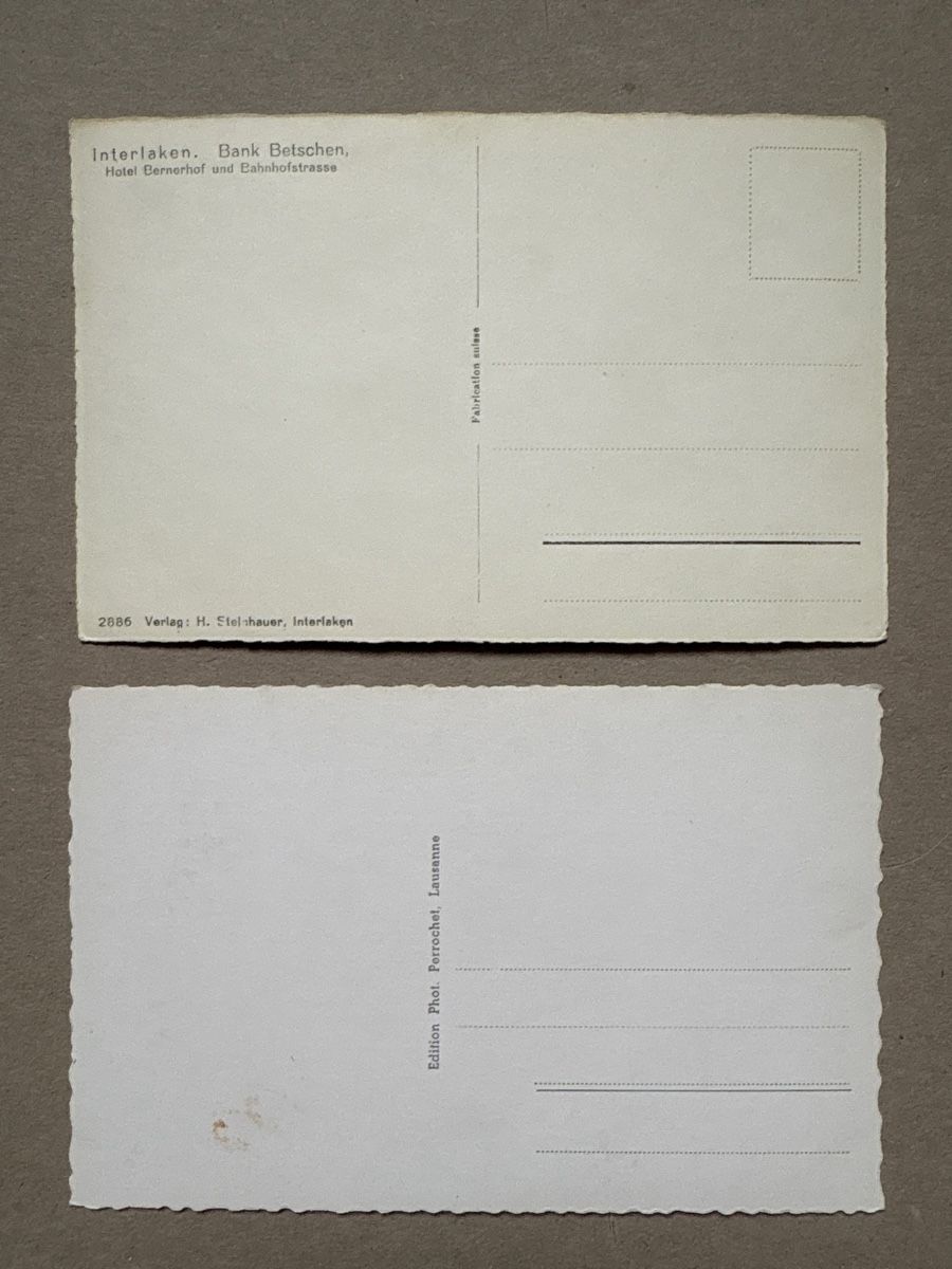 Cartoline postali: 2 AK Interlaken Schweiz – Usato da Au ZH venduto da Samson84 1