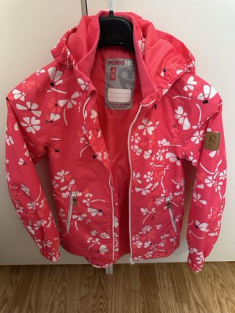 NEW Reima Tex Spring / Autumn jacket Size 140 Floral red