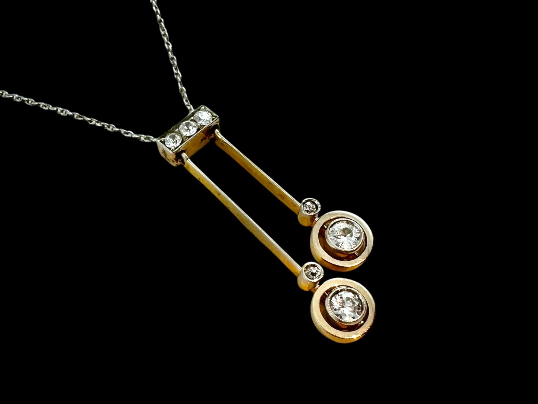 Catenine: Jugendstil Diamant - Lavalière - Collier, um 1915 – Usato da Zuzwil SG venduto da artimmo 2