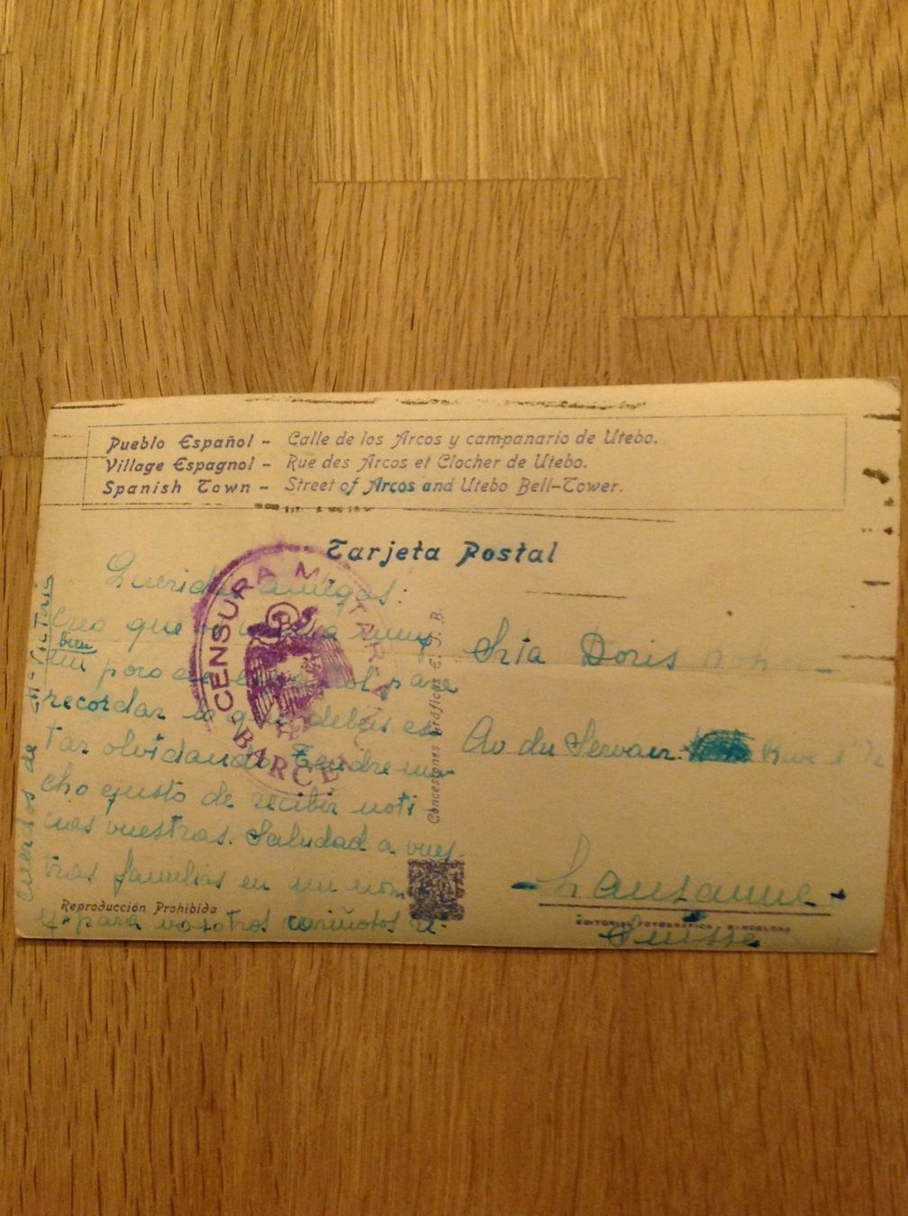 Cartoline postali: Jolie carte postale de Barcelone 1929 – Usato da Villars-sur-Glâne venduto da Graca03 2