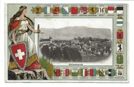 Arlesheim bei Basel (BL) Helvetia  Kantonswappen  Litho 1918