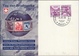Tag der Briefmarke 1938 Karte ohne Adresse siehe / voir scan
