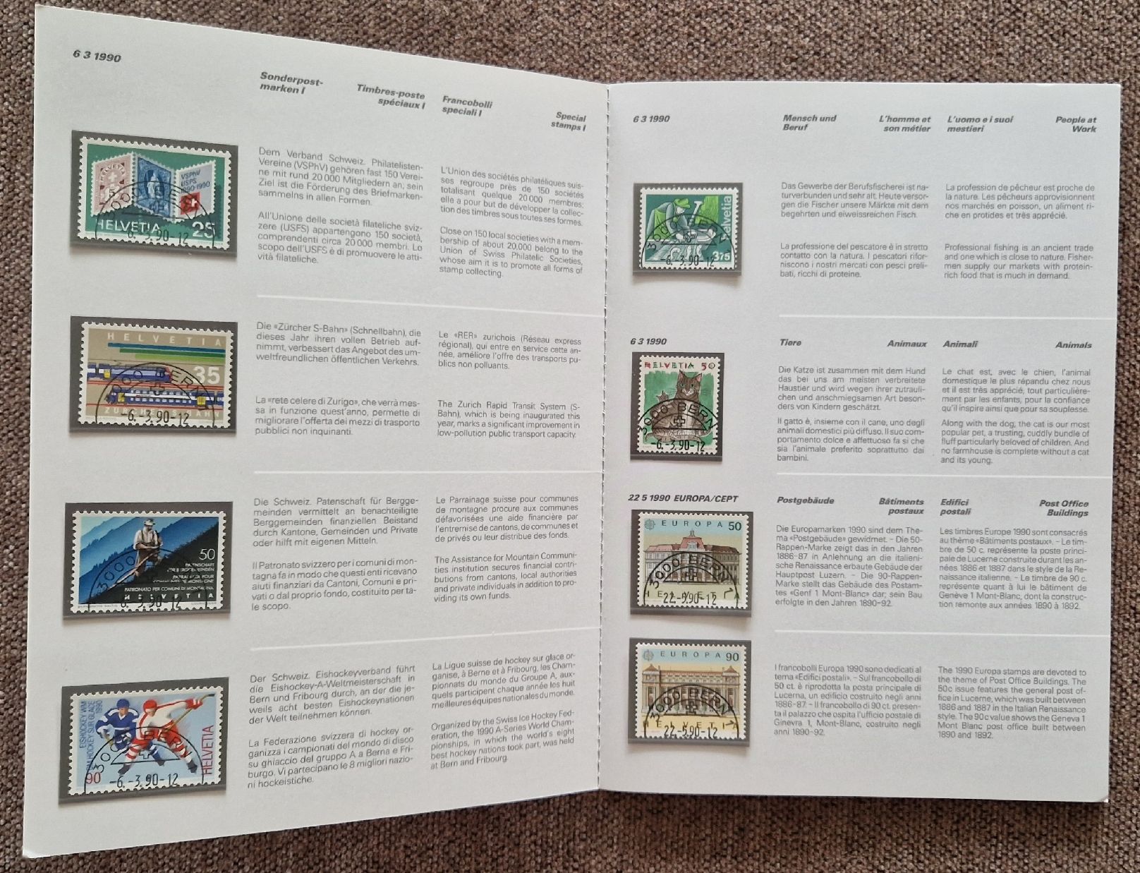 Tutti i francobolli: Briefmarken mit erst Tagesstempel 1990 – Nuovo (secondo la descrizione) da Egerkingen venduto da grimmialp 1
