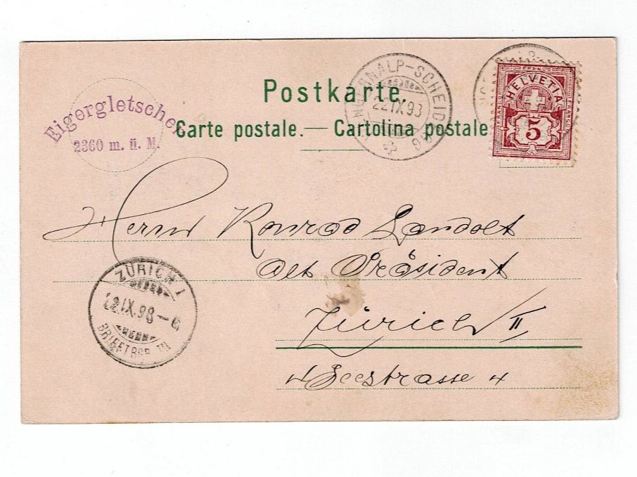 Ansichtskarten: Schweiz, Ansichtskarte Jungfraubahn, 22.9.1898 – Gebraucht aus Hinteregg von McCharly01 1