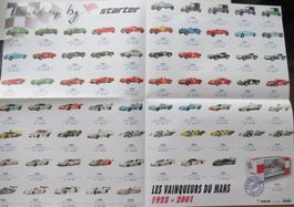 Poster von Starter Modellautos alle Le Mans Sieger bis 2001