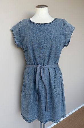 LINE leichtes Baumwoll/Leinen Jeans- Kleid Gr.L
