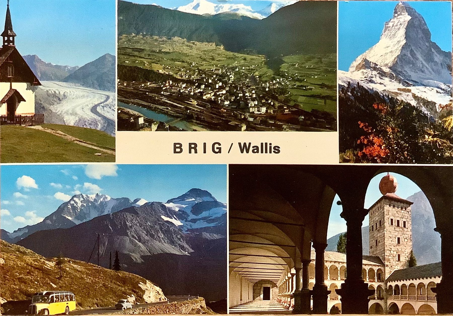 Cartoline postali: BRIG & Umgebung - Matterhorn - Oldtimer - Simplon – Usato da Root venduto da ENGLAND-TREASURES 1