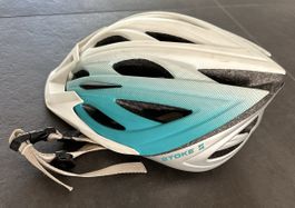 Stoke Velo Helm Sommer Weiss/Türkis Gr. 51-55- Top Zustand