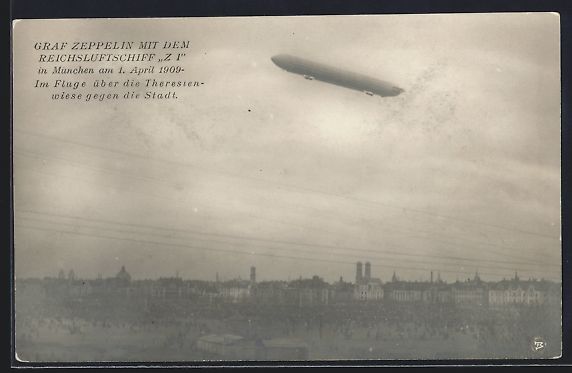 Bilder & Poster: München, Graf Zeppelin mit dem Reichslu – Gebraucht aus Berlin von bartko-reher