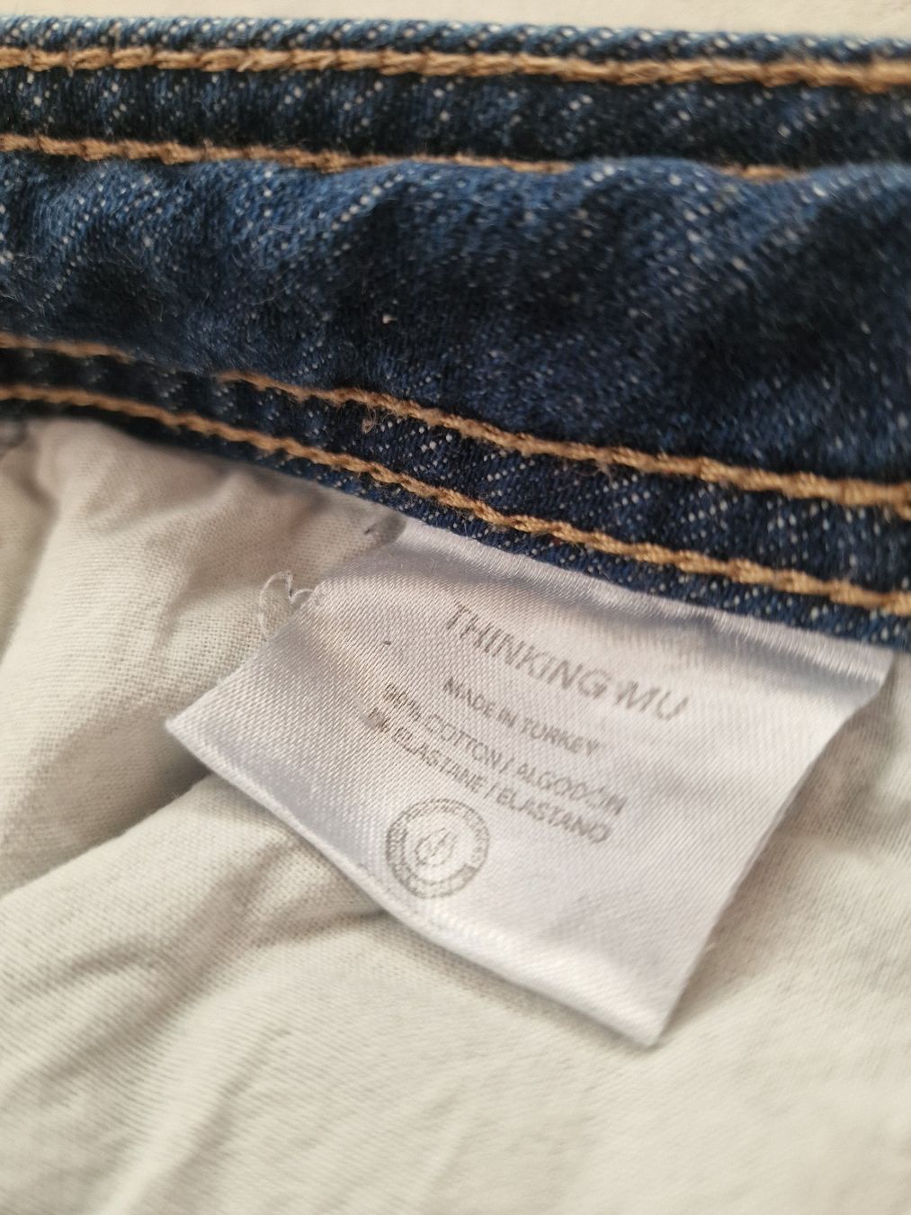 Thinking Mu Jeans: Jeans Dunkelblau, Straight wide leg – Usato da Zürich venduto da linamad 5