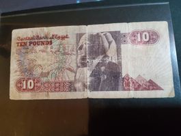 Ägyptischer Zehn Pfund Schein 1968, guter Zustand.
