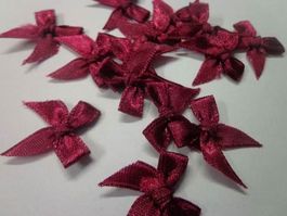 10 mini noeuds satin 2.5 cm BORDEAU