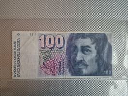 100 Franken-Banknote 1993 - selten!
