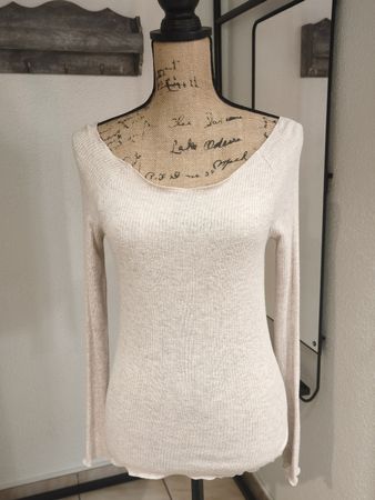 Damen Langarmshirt beige gerippt in gutem Zustand