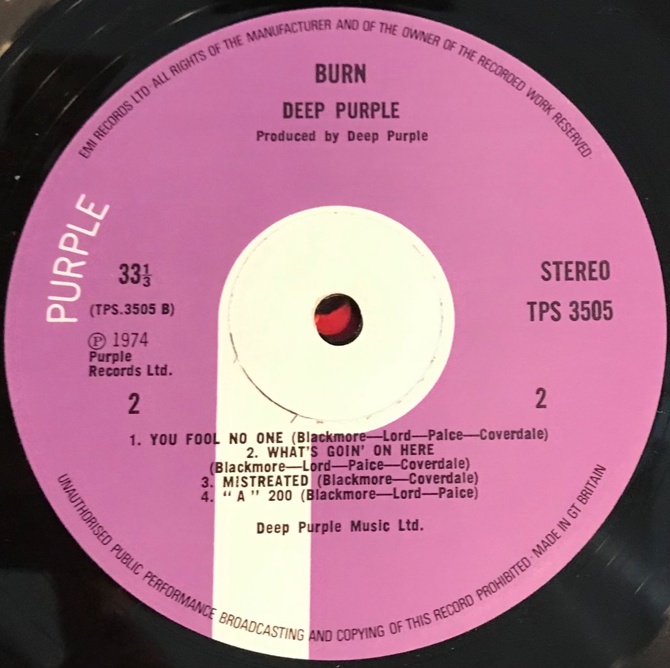 Dischi in vinile: DEEP PURPLE - BURN - 33 Tours – Usato da Bussigny venduto da vinyl-pas-cher 3