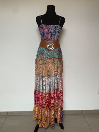 Boho Maxi Stufenkleid aus Art Silk (Viscose)