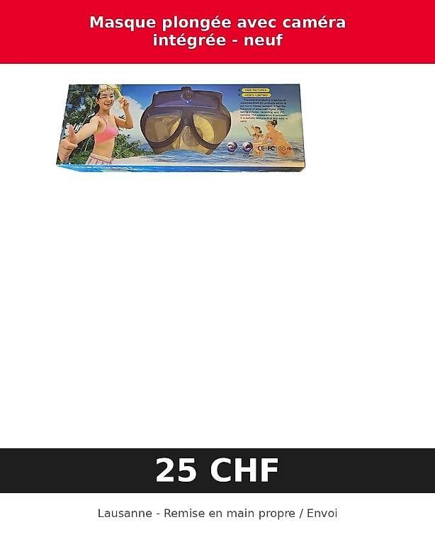 Masken: Masque plongée avec caméra intégrée - neuf – Neu und originalverpackt aus Lausanne von jos_vn7g
